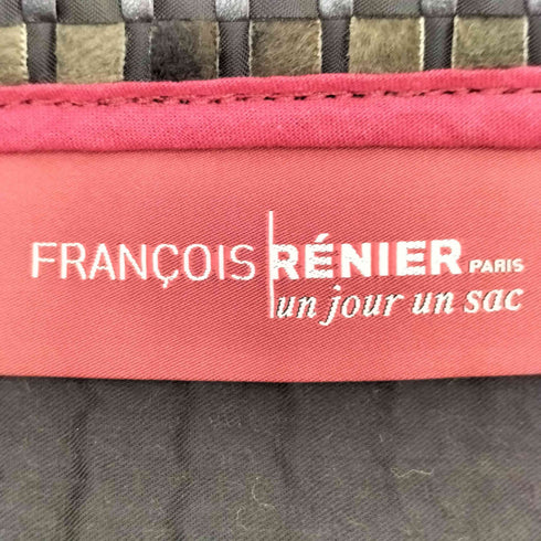 FRANCOIS RENIER フランス製 編み込み 異素材切替 レザー ファー トート バッグ レディース