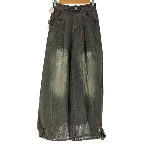SPIELIO Vintage like foil print denim pants ヴィンテージライク箔プリントワイドデニムパンツ メンズ JPN:S