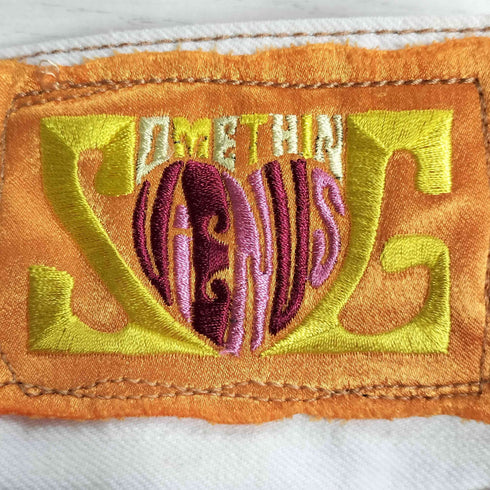 サムシング SOMETHING ダメージ加工 HAWAII 刺繍 フレア デニム メンズ S/33