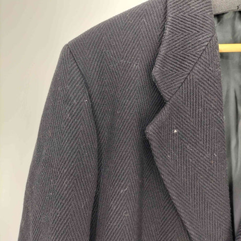 ジョルジオアルマーニ Giorgio Armani 90S イタリア製 LE COLLEZIONI 白タグ 畝 ヘリンボーン ウールナイロン ロング チェスターコート メンズ 48REG