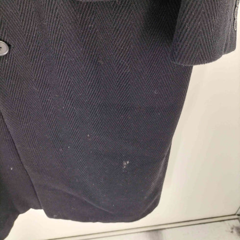 ジョルジオアルマーニ Giorgio Armani 90S イタリア製 LE COLLEZIONI 白タグ 畝 ヘリンボーン ウールナイロン ロング チェスターコート メンズ 48REG