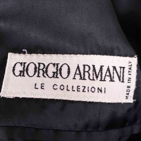 ジョルジオアルマーニ Giorgio Armani 90S イタリア製 LE COLLEZIONI 白タグ 畝 ヘリンボーン ウールナイロン ロング チェスターコート メンズ 48REG