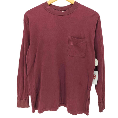 ヘインズ Hanes 90-00S シングルステッチ ブランク 長袖 Tシャツ メンズ import:M