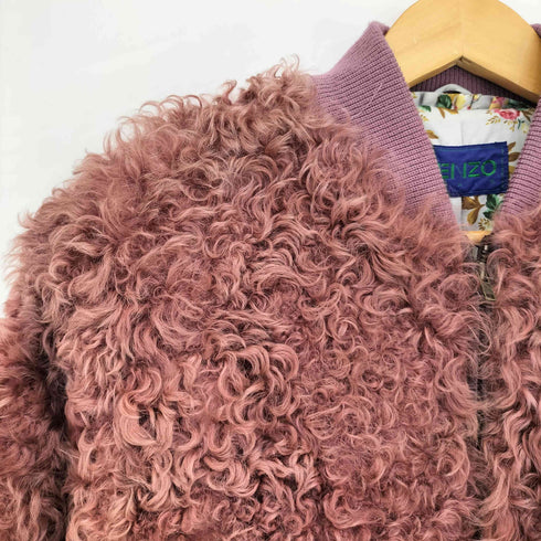 ケンゾーパリス KENZO PARIS 裏地花柄 パワーショルダー ジップアップ ファーブルゾン レディース