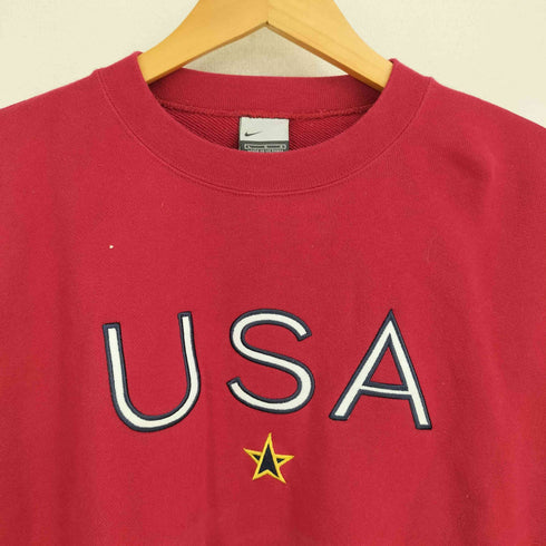 ナイキ NIKE 00S USAロゴ刺繍クルーネックスウェット メンズ import:L