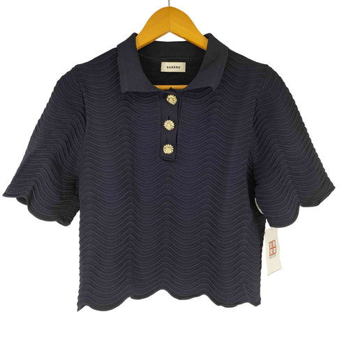 サンドロ sandro ボタンデザイン ポロニット レディース