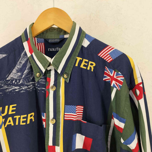 ノーティカ NAUTICA ヨット柄 ボタンダウンシャツ メンズ JPN:L