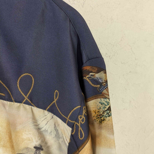 ナイスネス NICENESS NUMAN SILK PRINTED TRUCKER SHIRT ニューマン シルク プリント トラッカーシャツ メンズ M
