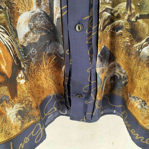ナイスネス NICENESS NUMAN RAYON COTTON PRINTED TRUCKER SHIRT ニューマン レーヨンコットン プリント トラッカーシャツ メンズ M