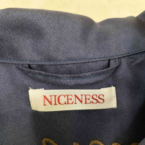 ナイスネス NICENESS NUMAN SILK PRINTED TRUCKER SHIRT ニューマン シルク プリント トラッカーシャツ メンズ M