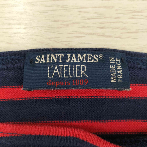 セントジェームス SAINT JAMES ボーダー ボートネック 長袖バスクシャツ レディース US34