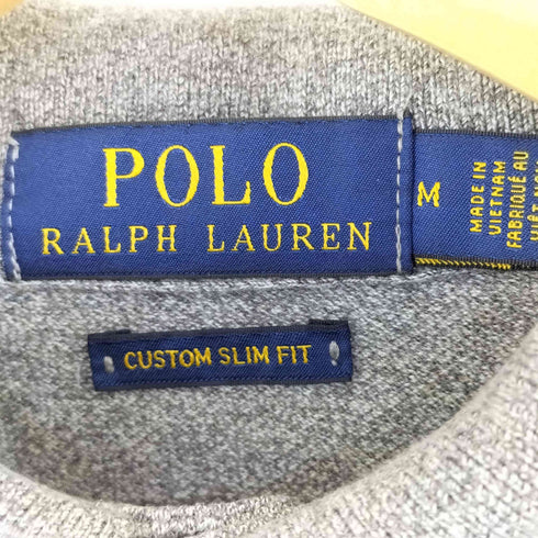 ポロラルフローレン POLO RALPH LAUREN CUSTOM SLIM FIT カスタム スリム フィット 半袖 ロゴ刺繍 ポロシャツ メンズ M