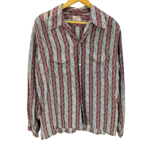 RANDOM WEAR ランダムウェア 40-50S 開襟 オープンカラー 両フラップ レーヨン 総柄 L/S ボックス シャツ vintage ヴィンテージ メンズ 16 ML 16 1/2