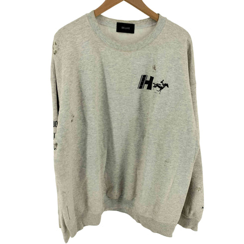 デラックス DELUXE 25SS ダメージデザイン クルーネック スウェット メンズ M