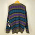 チャップスラルフローレン CHAPS RALPH LAUREN 80S USA製 兵隊タグ マルチボーダー コットン ケーブル ニット メンズ import:XL