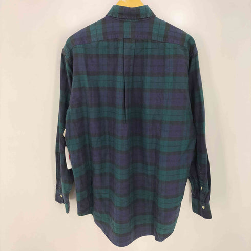 ラルフローレン RALPH LAUREN 90-00s ロゴ刺繍 フロントポケット ブラックウォッチ 長袖 ボタンダウンシャツ メンズ import:M