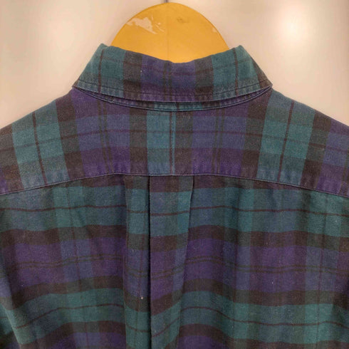 ラルフローレン RALPH LAUREN 90-00s ロゴ刺繍 フロントポケット ブラックウォッチ 長袖 ボタンダウンシャツ メンズ import:M