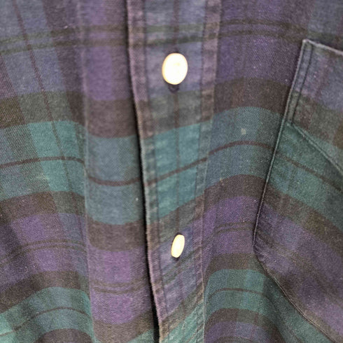 ラルフローレン RALPH LAUREN 90-00s ロゴ刺繍 フロントポケット ブラックウォッチ 長袖 ボタンダウンシャツ メンズ import:M