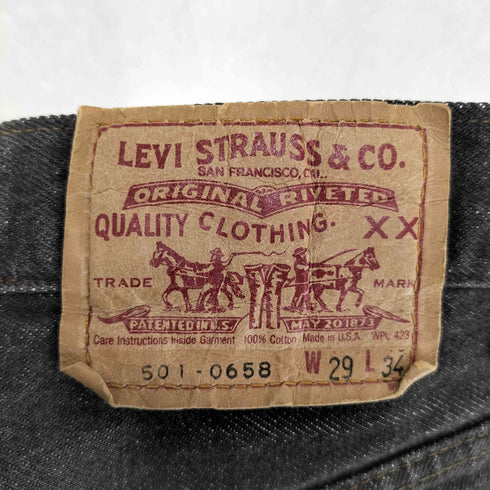 リーバイス Levis 80-90S USA製 ボタン裏653 ボールドウィン工場 先染め ブラックデニム メンズ W29
