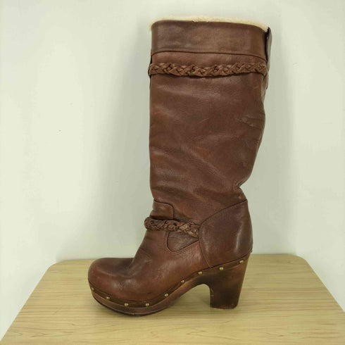 アグ UGG SAVANNAH サバンナ ボア レザー 本革 ロング ブーツ レディース US8