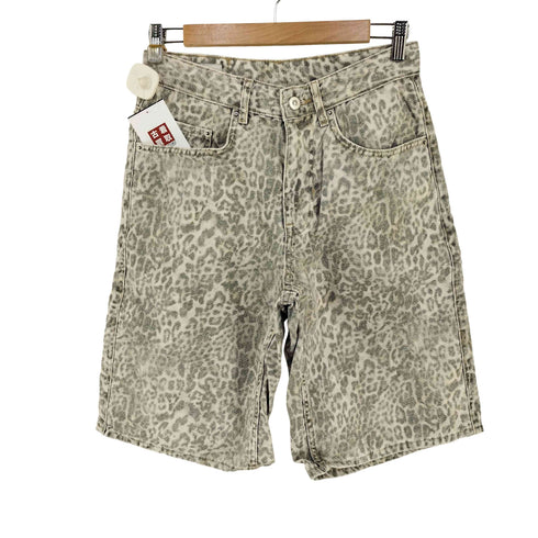 ザラ ZARA レオパード デニムショーツ メンズ 36