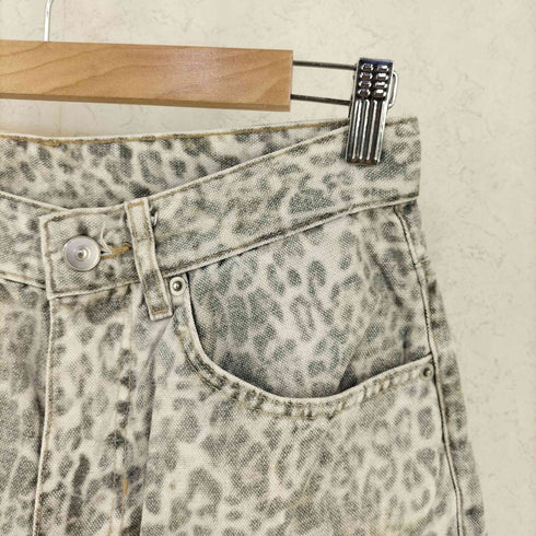 ザラ ZARA レオパード デニムショーツ メンズ 36