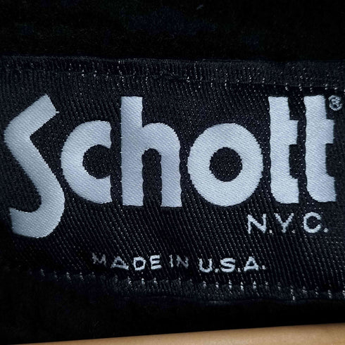 ショット Schott USA製 641 ボアライナー付 スタンドカラー シングルライダース メンズ US:34