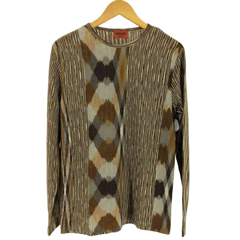 ミッソーニ MISSONI ハイゲージ 総柄 クルーネックニット メンズ EUR:48