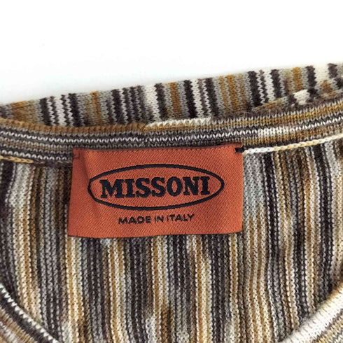 ミッソーニ MISSONI ハイゲージ 総柄 クルーネックニット メンズ EUR:48