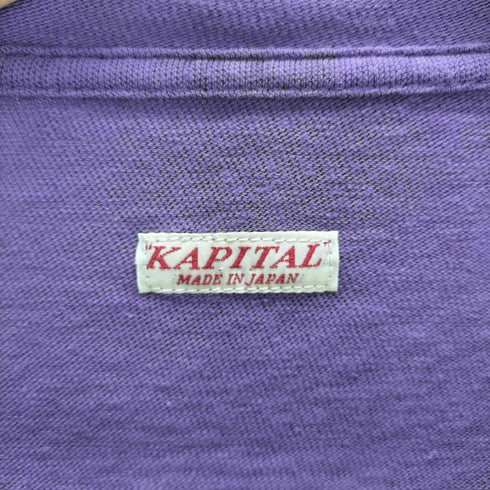 キャピタル KAPITAL ガーゼ 天竺 クルー ポケット ボックス T シャツ 無地 ブランク ナス紺 メンズ JPN:5