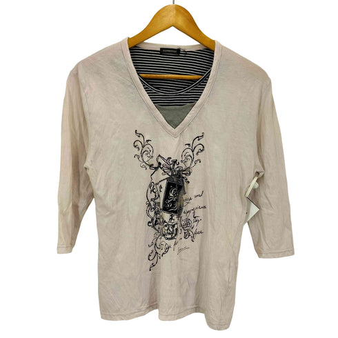 SCOOPMAN フェイクレイヤード Vネック 7分丈 カットソー Y2K メンズ JPN:M