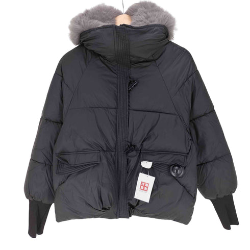 B.MARIA Eco-Fur Collar Pear Silhouette Jacket エコファーカラーペアーシルエットジャケット レディース FREE