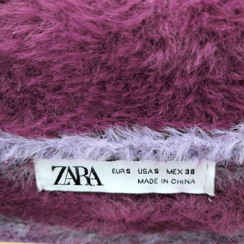 ザラ ZARA シャギーニットボーダーポロシャツ メンズ S