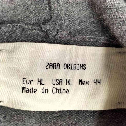 ザラ ZARA origins pure cashmere カシミヤ100% ジップアップ ニットパーカー メンズ import:XL