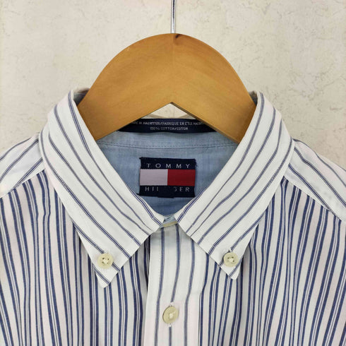 トミーヒルフィガー TOMMY HILFIGER クレイジー ストライプ BDシャツ メンズ import:M