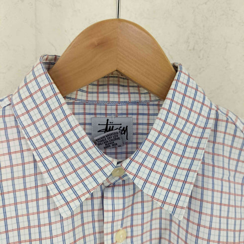 ステューシー Stussy ショーンフォント刺繍 チェック S/S レギュラーカラーシャツ メンズ import:M