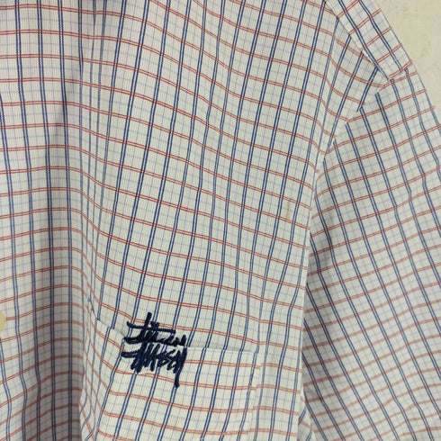 ステューシー Stussy ショーンフォント刺繍 チェック S/S レギュラーカラーシャツ メンズ import:M