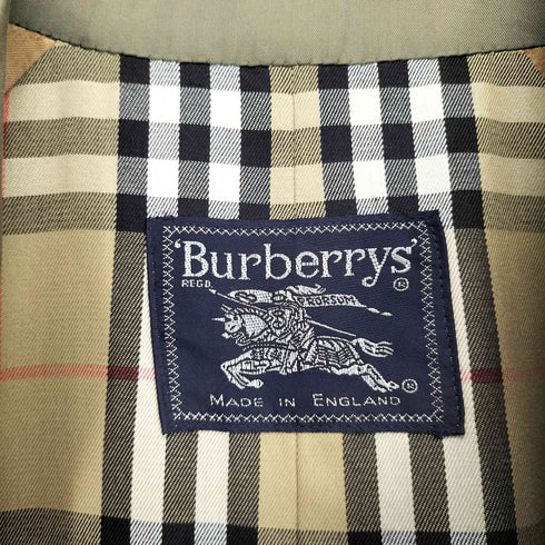 バーバリーズ BURBERRYS MADE IN ENGLAND 英国製 裏地ノバチェック 玉虫色 ダブル トレンチコート メンズ