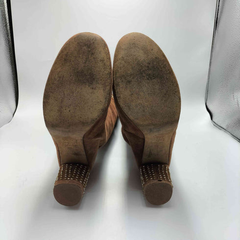 LEATHER LEDER CUIR スペイン製 スウェードレザー スタッズ レディース EUR:38
