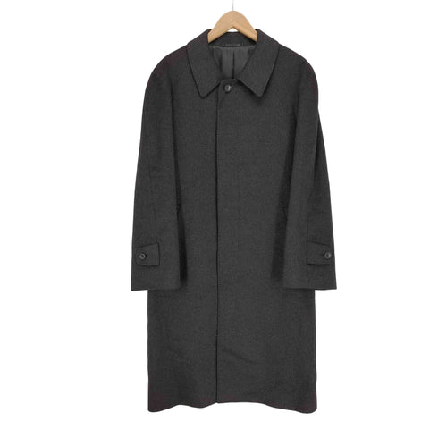 pure cashmere カシミヤ100 比翼 ステンカラー ロング コート メンズ 96AB5