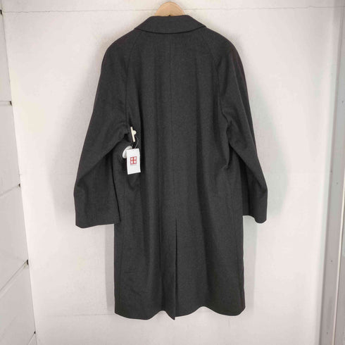 pure cashmere カシミヤ100 比翼 ステンカラー ロング コート メンズ 96AB5