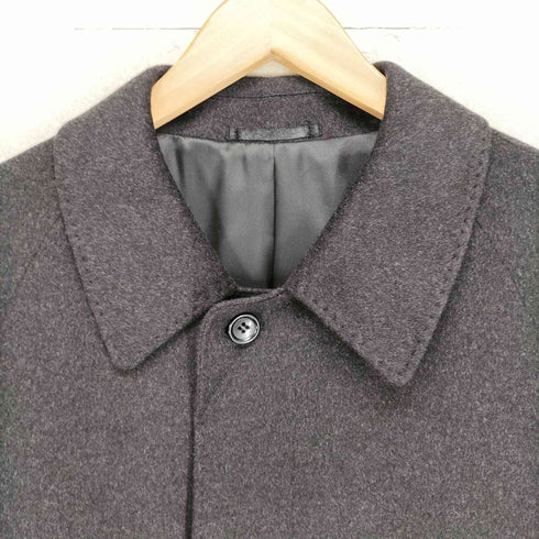 pure cashmere カシミヤ100 比翼 ステンカラー ロング コート メンズ 96AB5
