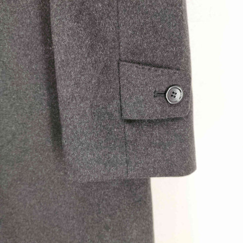 pure cashmere カシミヤ100 比翼 ステンカラー ロング コート メンズ 96AB5