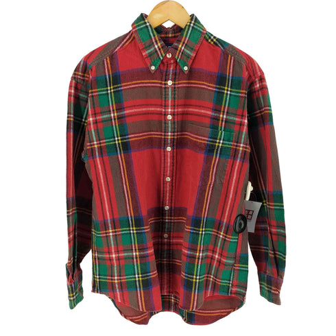 ギャップ Gap 90s 紺タグ old チェック 長袖 ボタンダウン ネル シャツ メンズ M