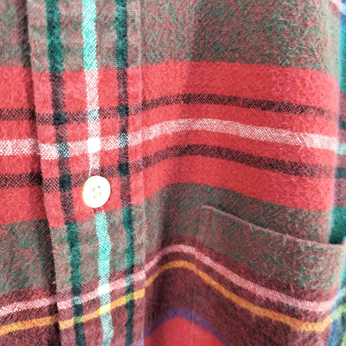 ギャップ Gap 90s 紺タグ old チェック 長袖 ボタンダウン ネル シャツ メンズ M