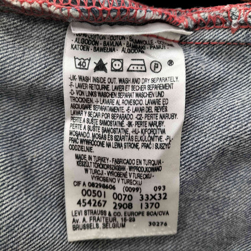 リーバイス Levis 00S EURO ユーロ 00501 ボタン裏093刻印 縦落ち ウォッシュド ストレート デニム パンツ メンズ