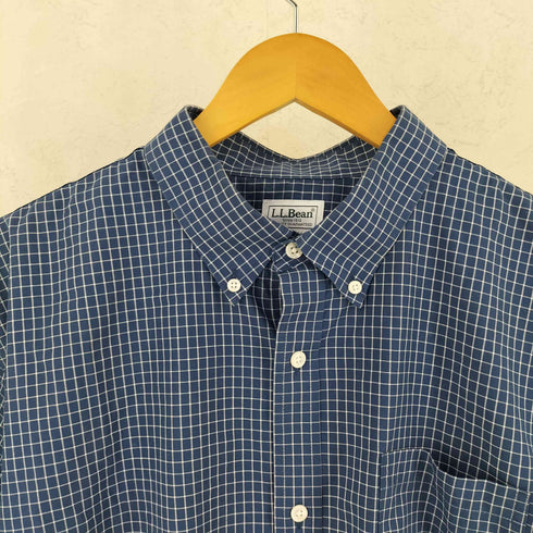 エルエルビーン L.L.Bean TRADITONAL FIT コットン チェック柄 レギュラーカラー 半袖 シャツ メンズ XL