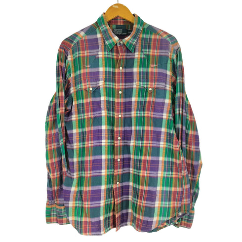 ポロバイラルフローレン Polo by RALPH LAUREN チェック柄 ウエスタンシャツ メンズ JPN:L