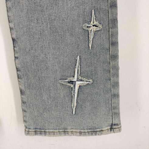 ICONSLAB 十字刺繍 フレアデニムパンツ メンズ JPN:L