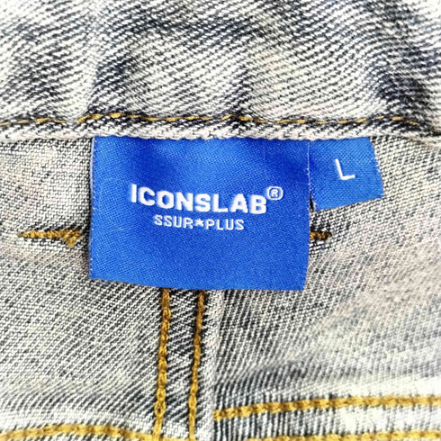 ICONSLAB 十字刺繍 フレアデニムパンツ メンズ JPN:L